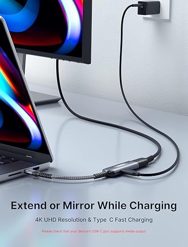 Miniatura 3 de JSAUX USB C to HDMI and Charger Adapter 4K@60Hz 2-IN-1 Type C to HDMI Adapter with PD Fast 100W Compatible with Thunderbolt 3/4, iPhone 16 Pro Max