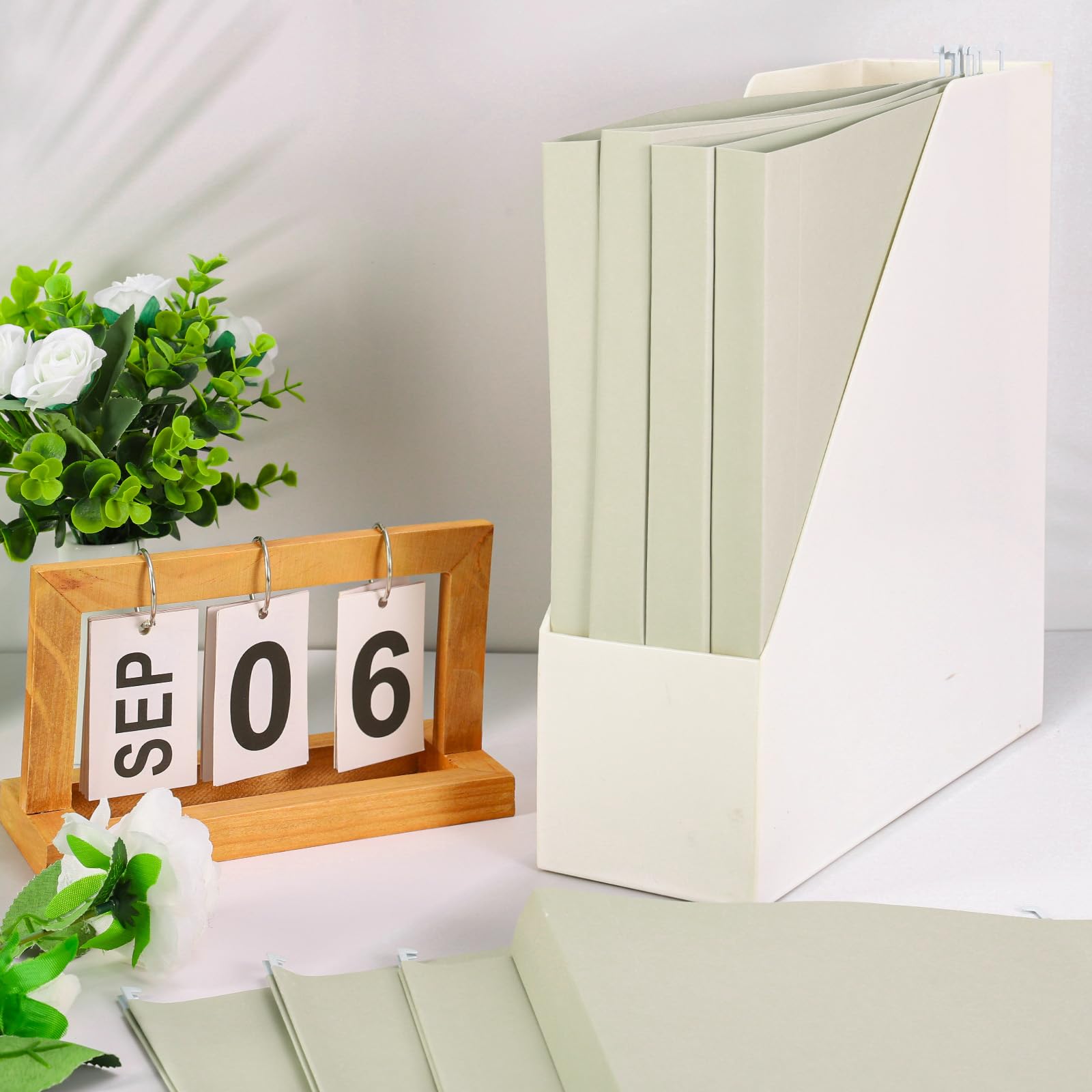 Whaline Hängemappen, Briefgröße, solide grüne Dokumententaschen mit Register, für Zuhause, Büro, Klassenzimmer, 23,6 x 31,8 cm, Salbeigrün, 36 Stück