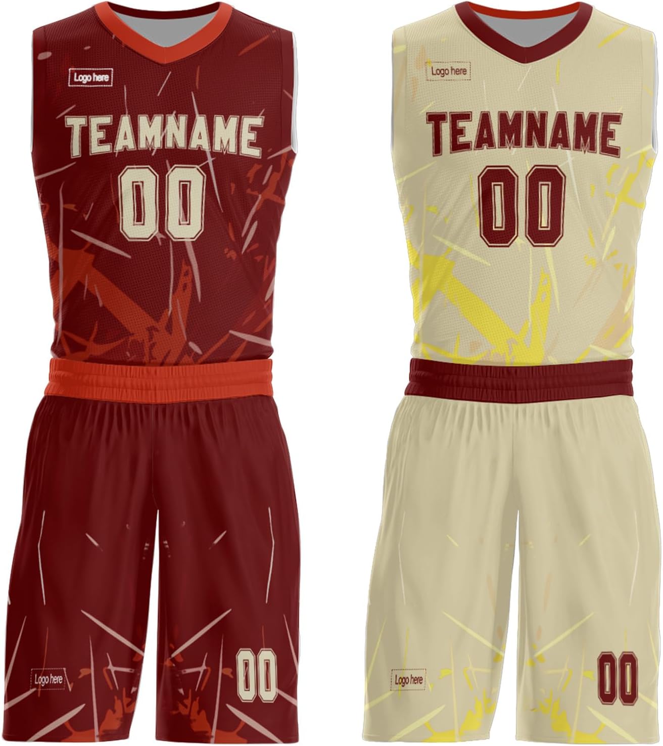 Custom Reversible Basketball Jersey Set 90s Hip Hop Personalized Team Uniforms with Name,Logo for Men, Women, Youth