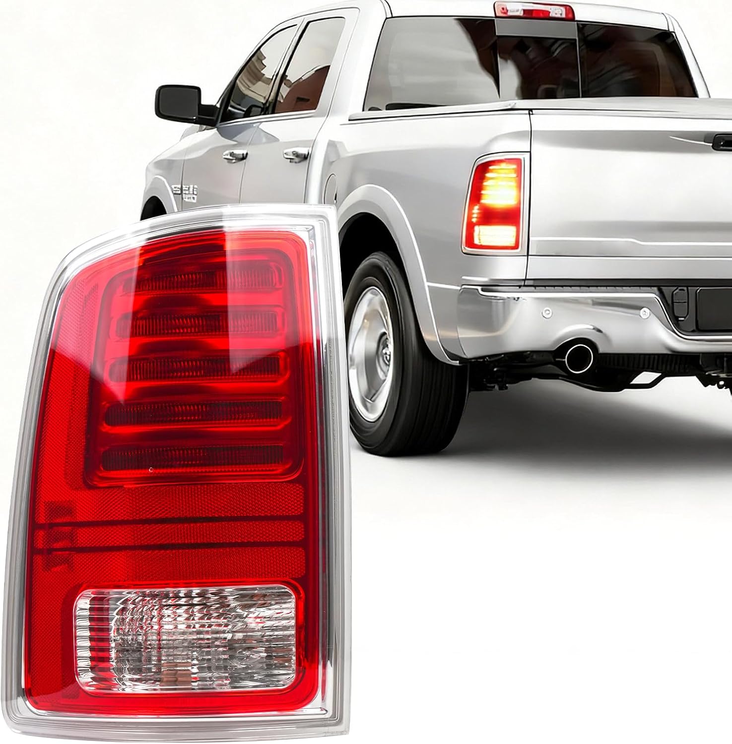 LED Tail Lights Compatible with 2013-2018 Dodge Ram 1500 2014-2018 Ram 2500 3500,Left Driver Side Rear Break Taillights,Replaces CH2800202 68093079AB