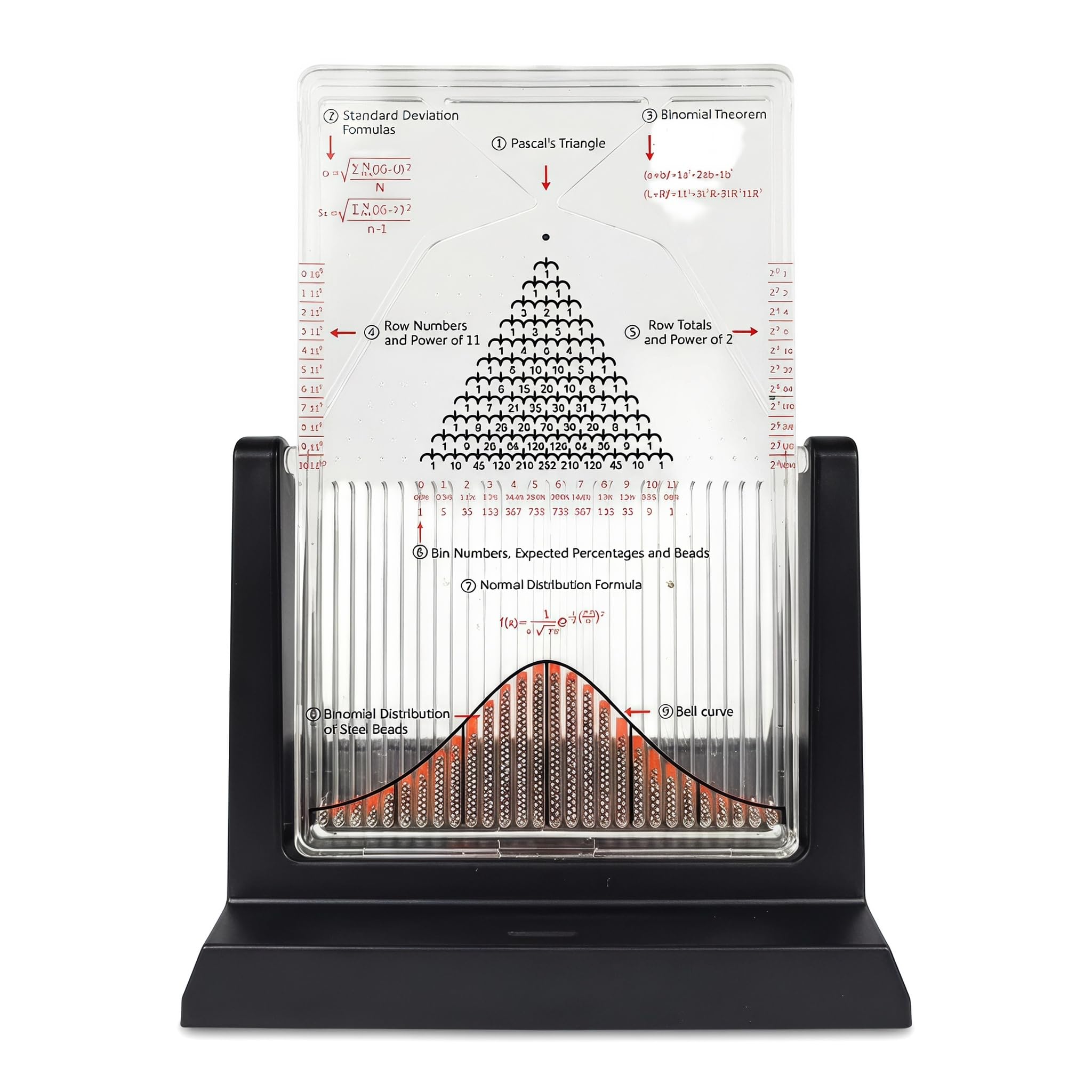 MRJYK Dalton Board Probability Demonstration Model, Galton Board Desk Toy, Effective Statistical Law Experiment Tool, Bell Curve, For Physicalschool Laboratory Teaching Demonstration Small