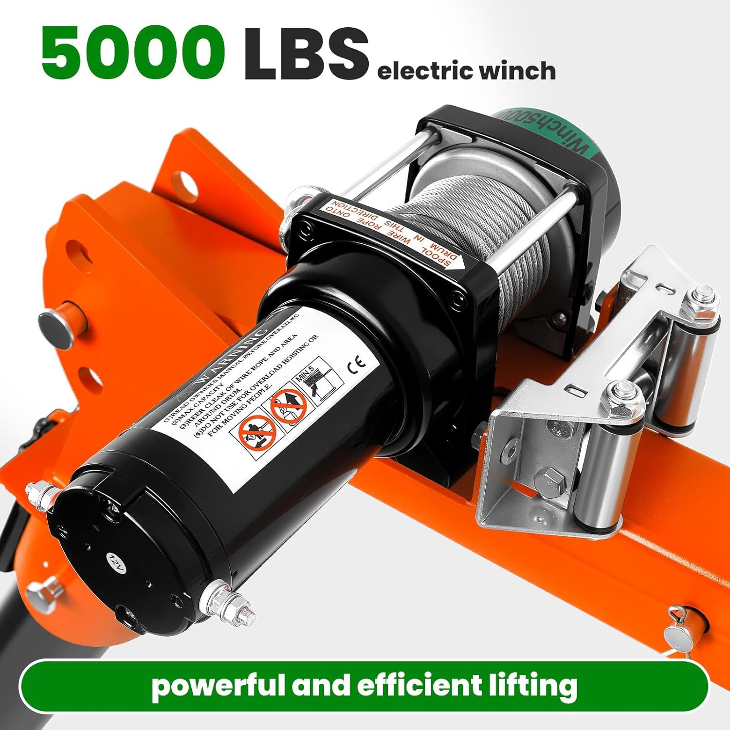 5000 lbs Folding Truck Crane, 3-Level Adjustable Jib Crane, 12 V Electric Truck Winch, Alloy Steel Truck Lift, Truck Crane for Forestry, Factory Workers
