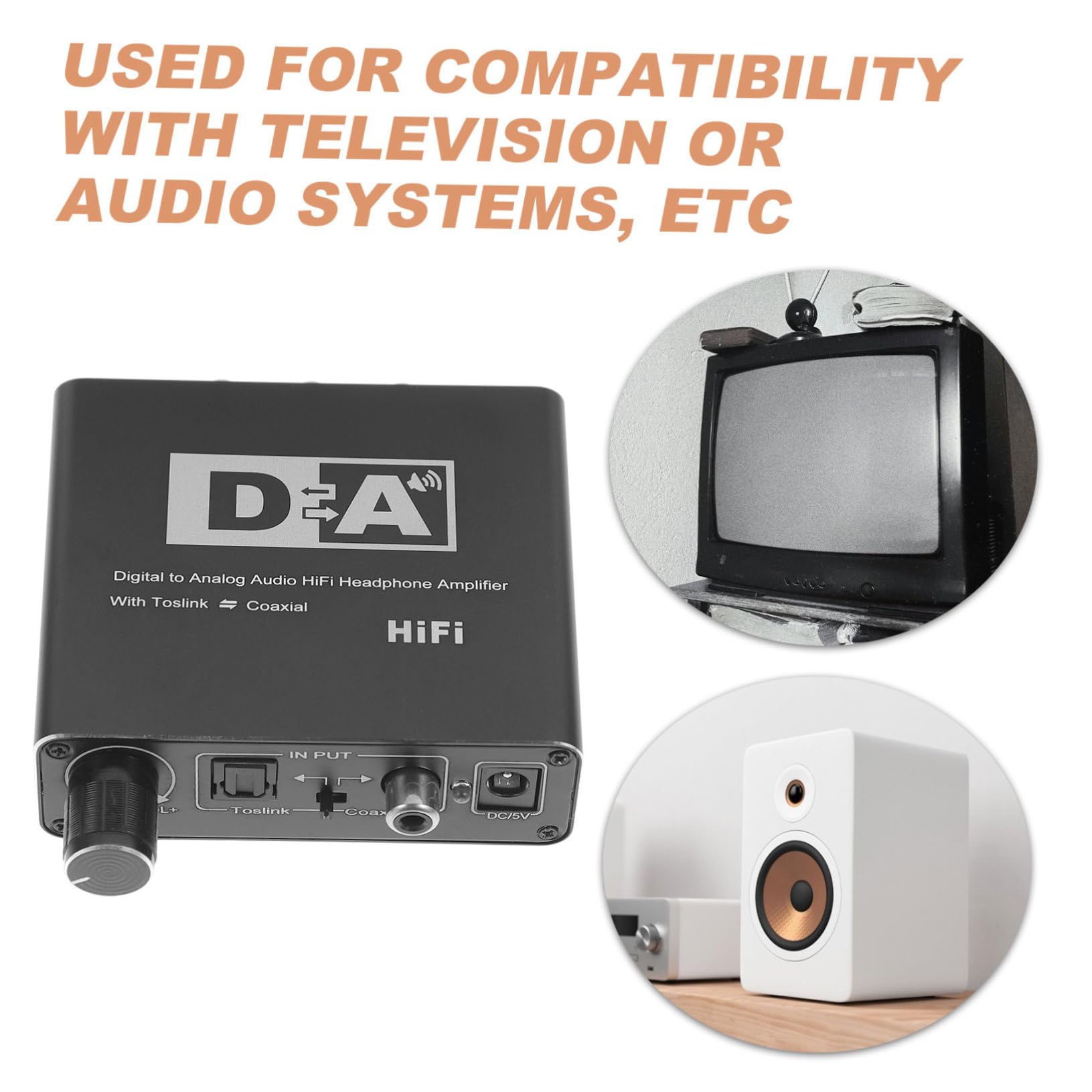 OSALADI Convertitore Audio Digitale Analogico Ottico Adattatore Compatto Per Dispositivi Digitali e Impianti Audio Analogici Qualità Del Suono Inalterata e Facile Da Trasportare