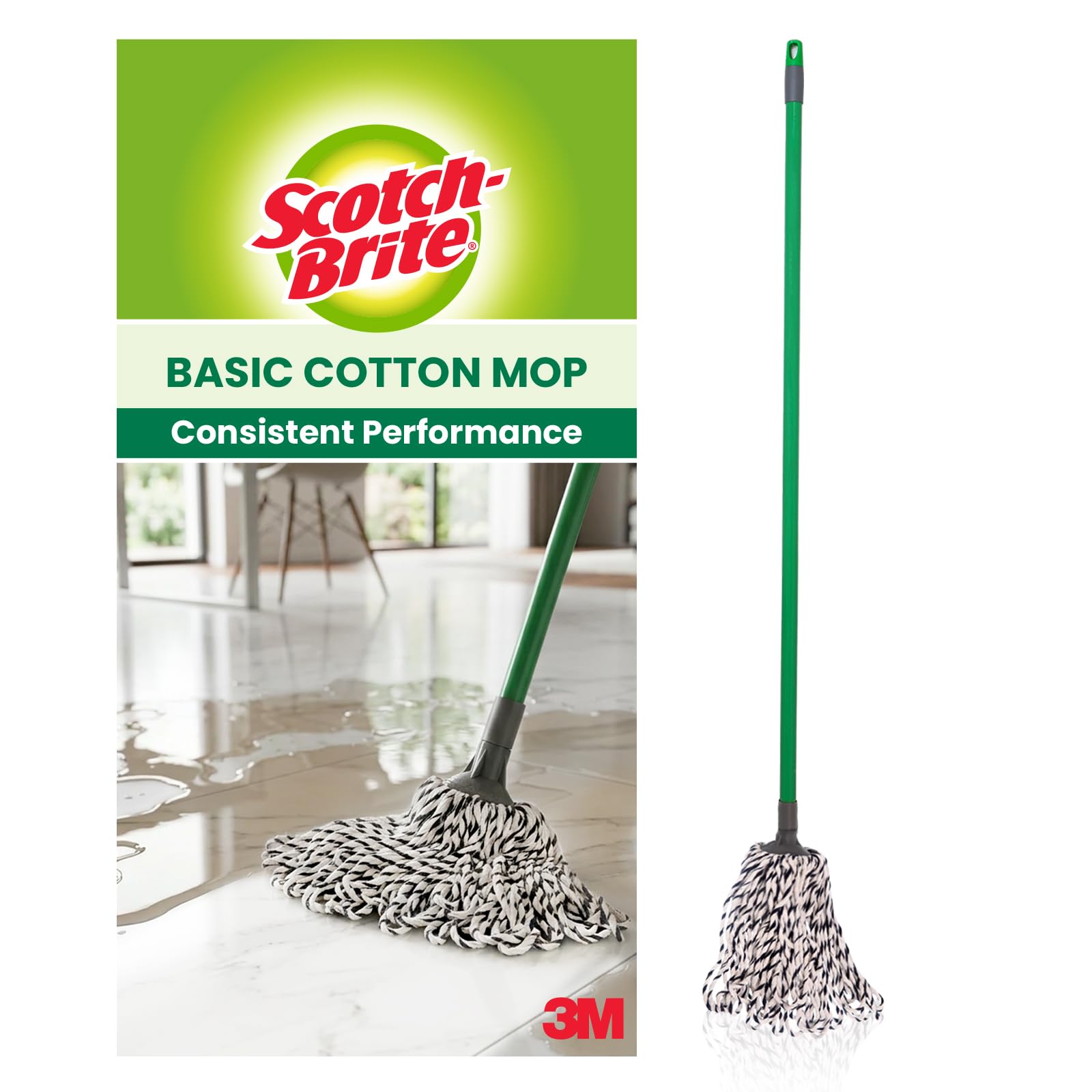 Scotch-Brite Chakra Handled Cotton Mop,Multicolor
