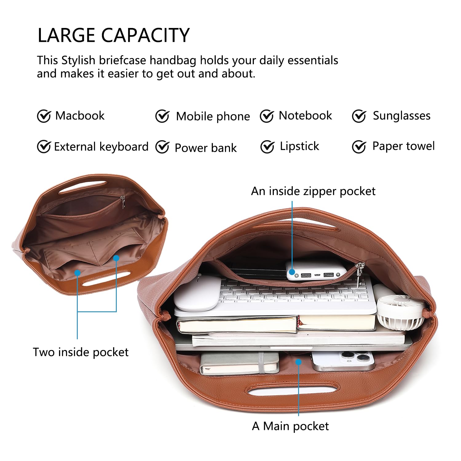 Offizielle Dokumenten-Computertasche, stilvoll, schlank, mit mehreren Fächern und leicht zu transportierendem Design