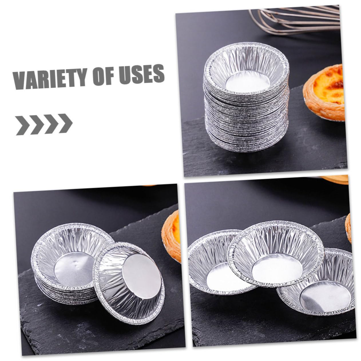 400 Moldes Tartaletas Pequeñas de Papel de Aluminio Plata, Ligeros y Resistentes al Calor, para Hornear Bollería y Dulces, DIY Baking