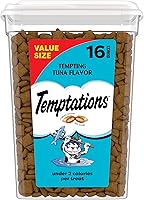 Temptations Classic Crunchy & Soft Cat Treats, Tempting Tuna Flavor, 16 oz Tub - Low-Calorie, Irresistible Snacks Cats Love
