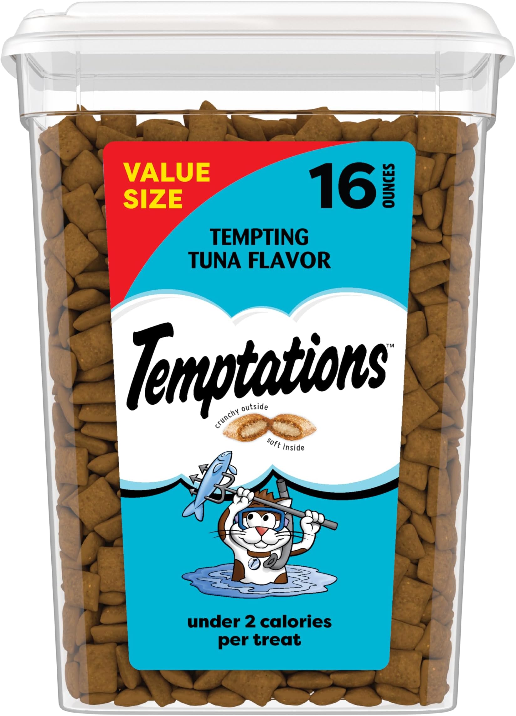 Temptations Classic Crunchy and Soft Cat Treats, 16 oz. Tub