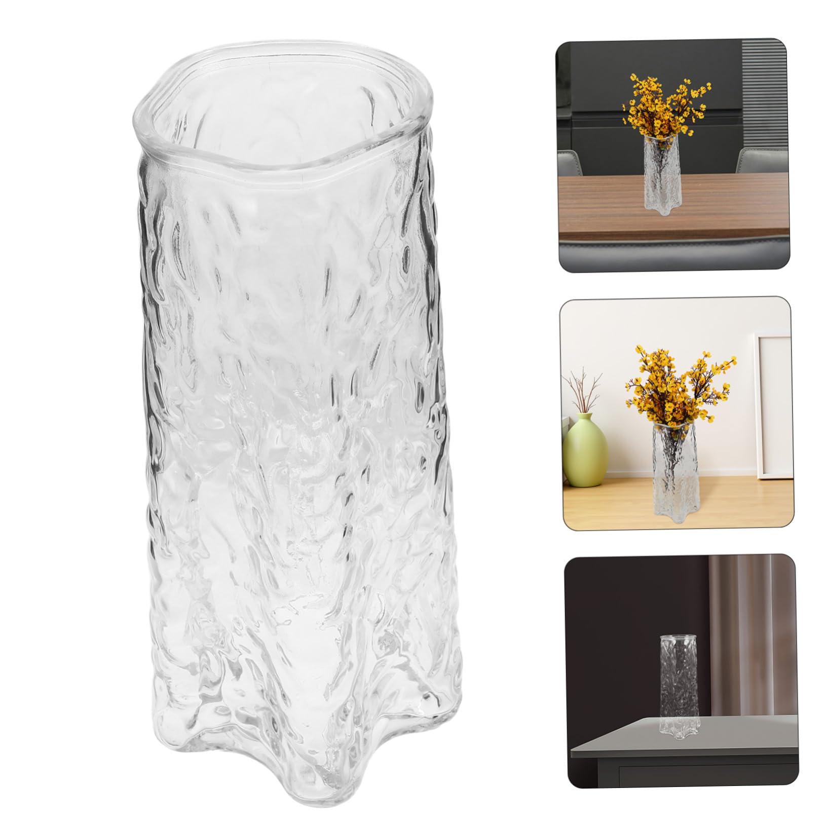 GLEAVI Vase Verre Transparent Hydroponique pour Fleurs Décoration Élégante pour Salon Bureau et Mariage Propagation de Plantes sans Terre Centre de Table Compact et Moderne
