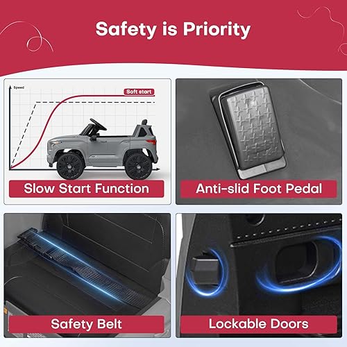 Miniatura 6 de TEOAYEAH Coche eléctrico con batería de litio de 12 V para niños, juguete de carga rápida de 2 horas con control remoto, vehículo eléctrico para