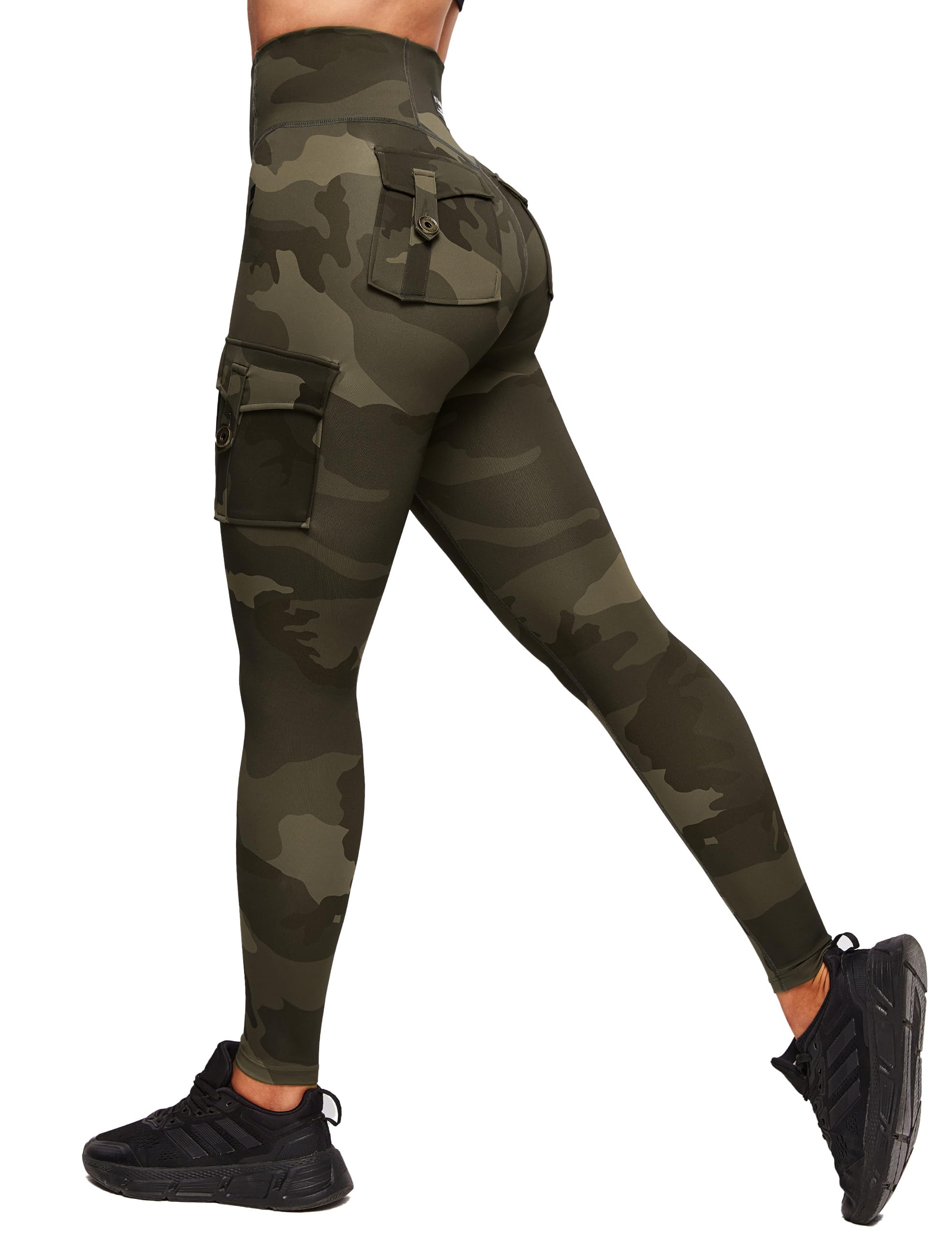 FIRM ABSWomen's Active wear Leggings,Cargo Pockets Design, Squat-Proof and Non See-Through Pants for Workout, Yoga, Running