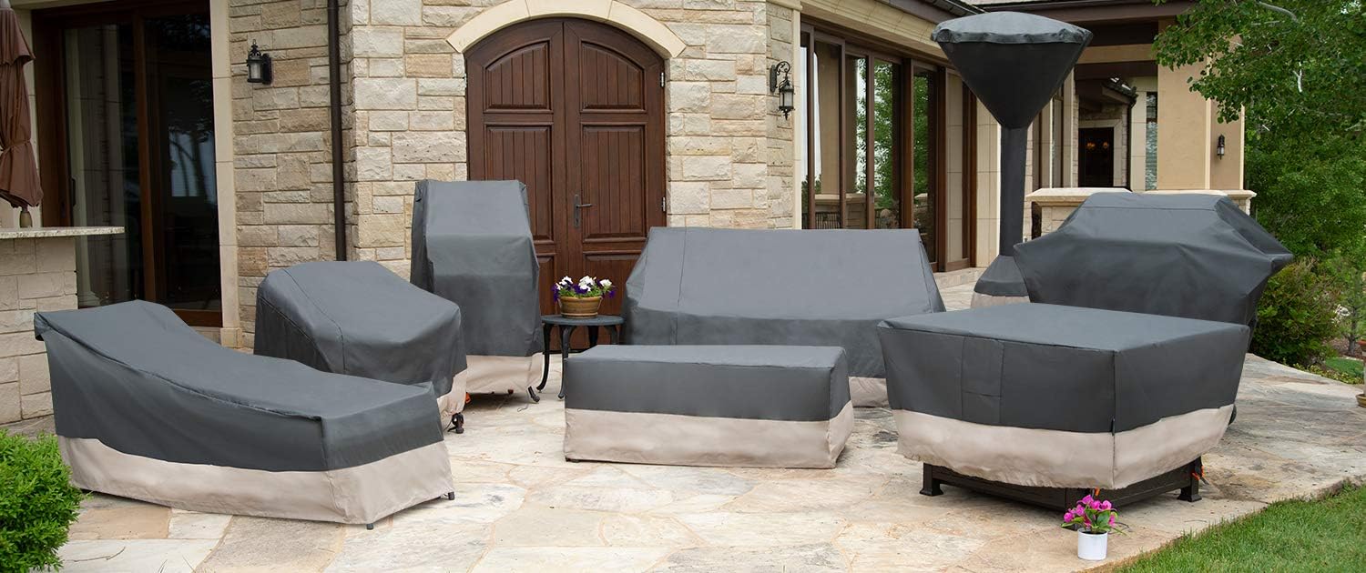 Modern Leisure Renaissance Patio Loveseat Cover, 2-Pack, 66" L x 40" W x 39" H, Gray