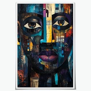 African Art Poster Heritage Tribal Mask Wall Art Canvas Print Traditional Pan-Africanism Painting Inspirational Afrocentric Cultural Wall Decor for Living Room Office 12x18inch Unframed