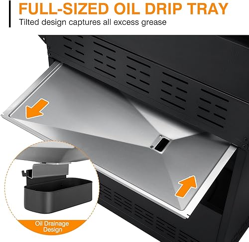 Miniatura 6 de Parrilla de gas propano de 4 quemadores LED con quemador lateral y vidrio visual, parrilla de gas de acero inoxidable con rejillas de hierro fundido