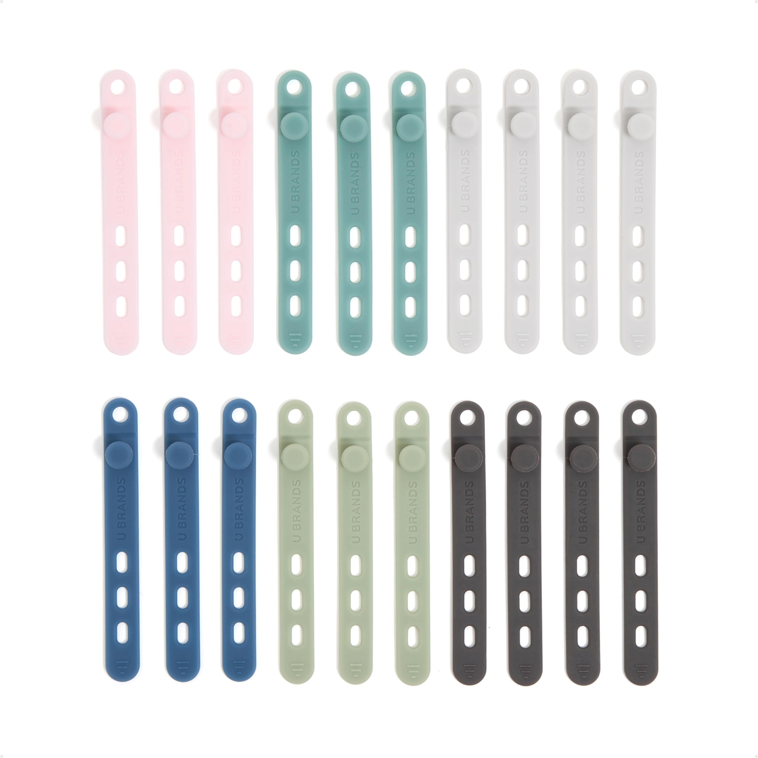 U Brands Premium Silicone Cord Organizer Clips (20 Pack) for Desk Cable Management