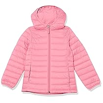 Amazon Essentials Piumino Leggero con Cappuccio Impermeabile e Ripiegabile Bambine e Ragazze, Rosa Brillante, 11-12 Anni