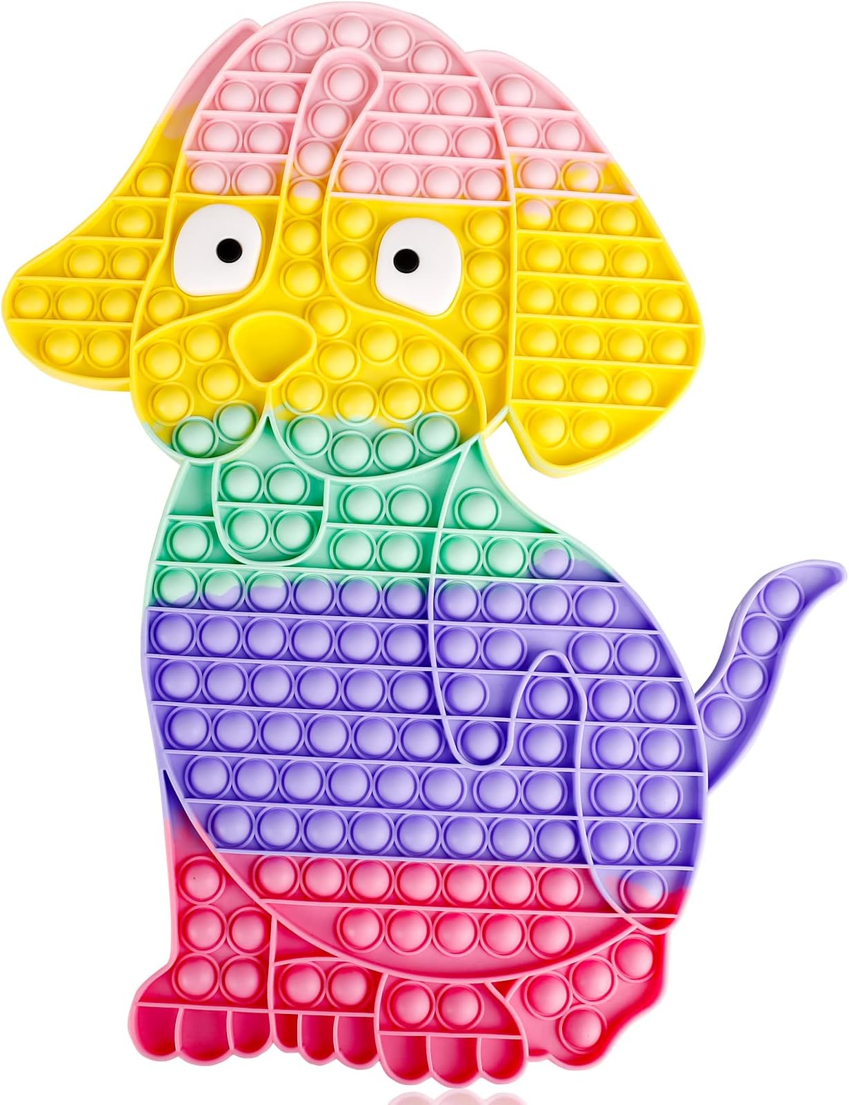 UimoKiBiggest Jumbo Huge Pop Sensory Bubble Cute Toy, Party Favors Fast Push Bubble Game Super Big Extra Giant Really Large 200 400 1000 XL Gigantic Stress Relief Fidgets Toys Gifts Dog Rainbow