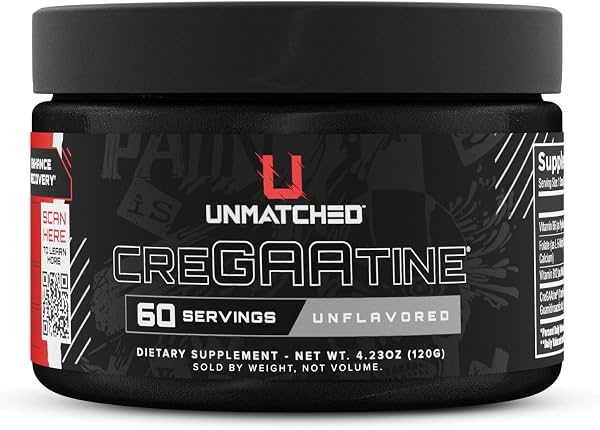 Unmatched CreGAAtine Optimized Creatine | Creatina monohidrato + GAA (ácido guanidinoacético) | Construcción muscular, fuerza, recuperación | 60 porciones (sin sabor)