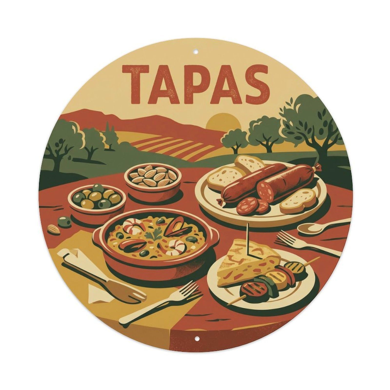 Mallorca Tapas Culinary Travel Island Market Metal Tin Sign