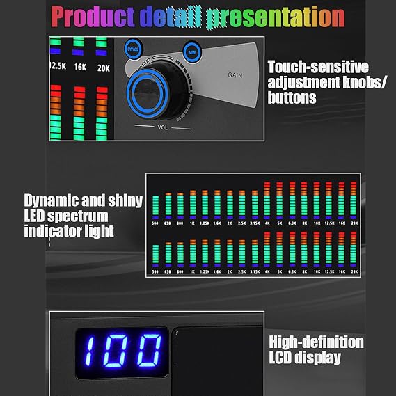 31 Band Equalizer, Stereo Audio Mixer Dual, Graphic Equalizer Effect Controller Dj Digital Mixer Processor Dsp Feedback Eliminator, for Music Production, Film Production