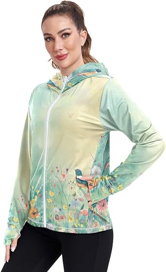 Womens Sun Protection Shirt Horse Cooling Long Sleeve