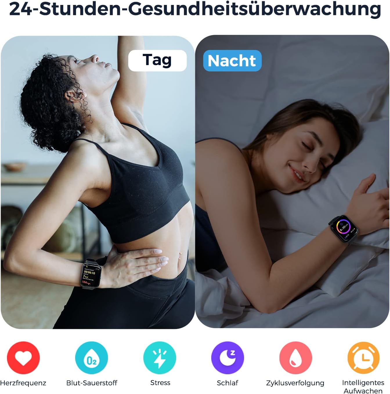 smartwatch uomo con funzione telefonica, 1,69" contapassi orologio donna Alexa incorporato, cardiofrequenzimetro monitor sonno SpO2, IP68 impermeabile orologio fitness tracker di attività compatibile - Immagine 5