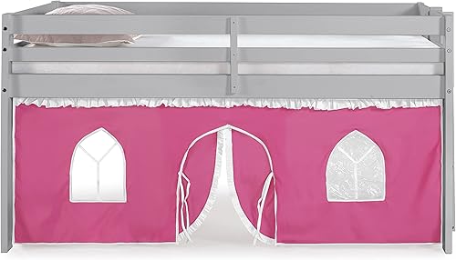 Miniatura 8 de Alaterre Furniture Jasper - Cama tipo loft tamaño individual, marco gris paloma y fondo rosa/blanco Gris (Dove Gray),Espresso,Blanco