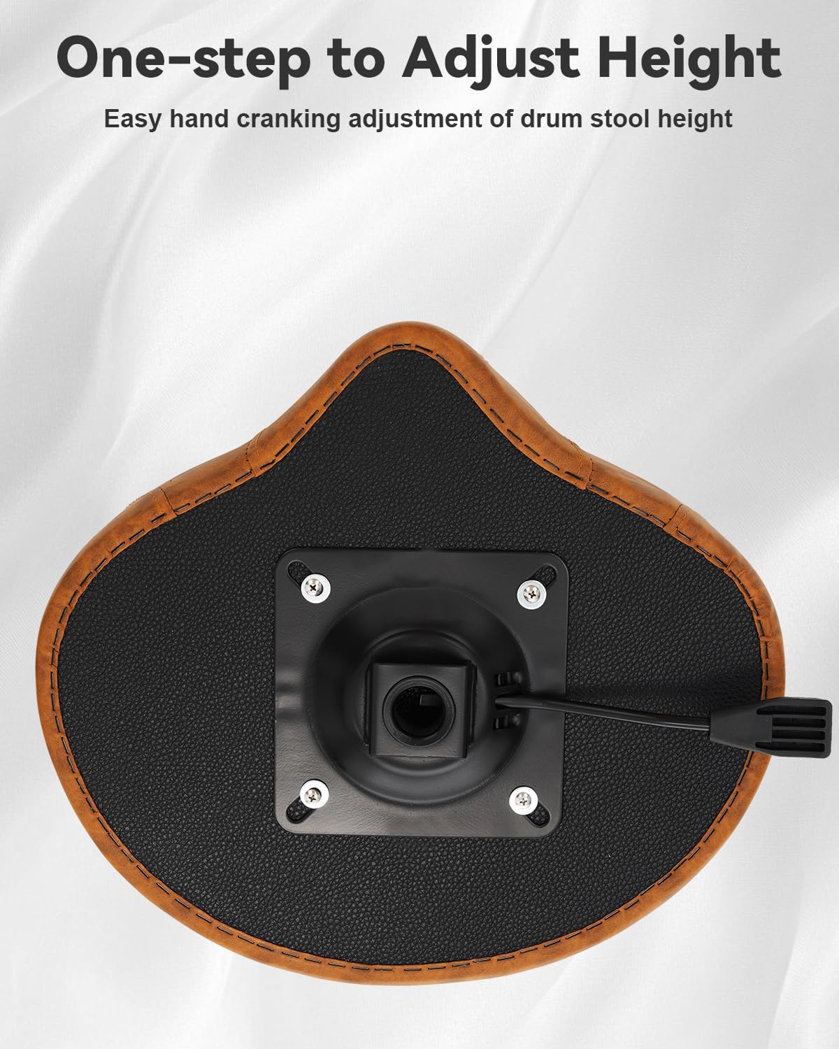RVONE Hydraulic Nitro Gas Drum Throne, Heavy Duty Drum Stool with 400LB Pounds Load Capacity, Motorcycle Saddle Drum Seat for Professional Adult Drummers Stage Stuido(Brown)