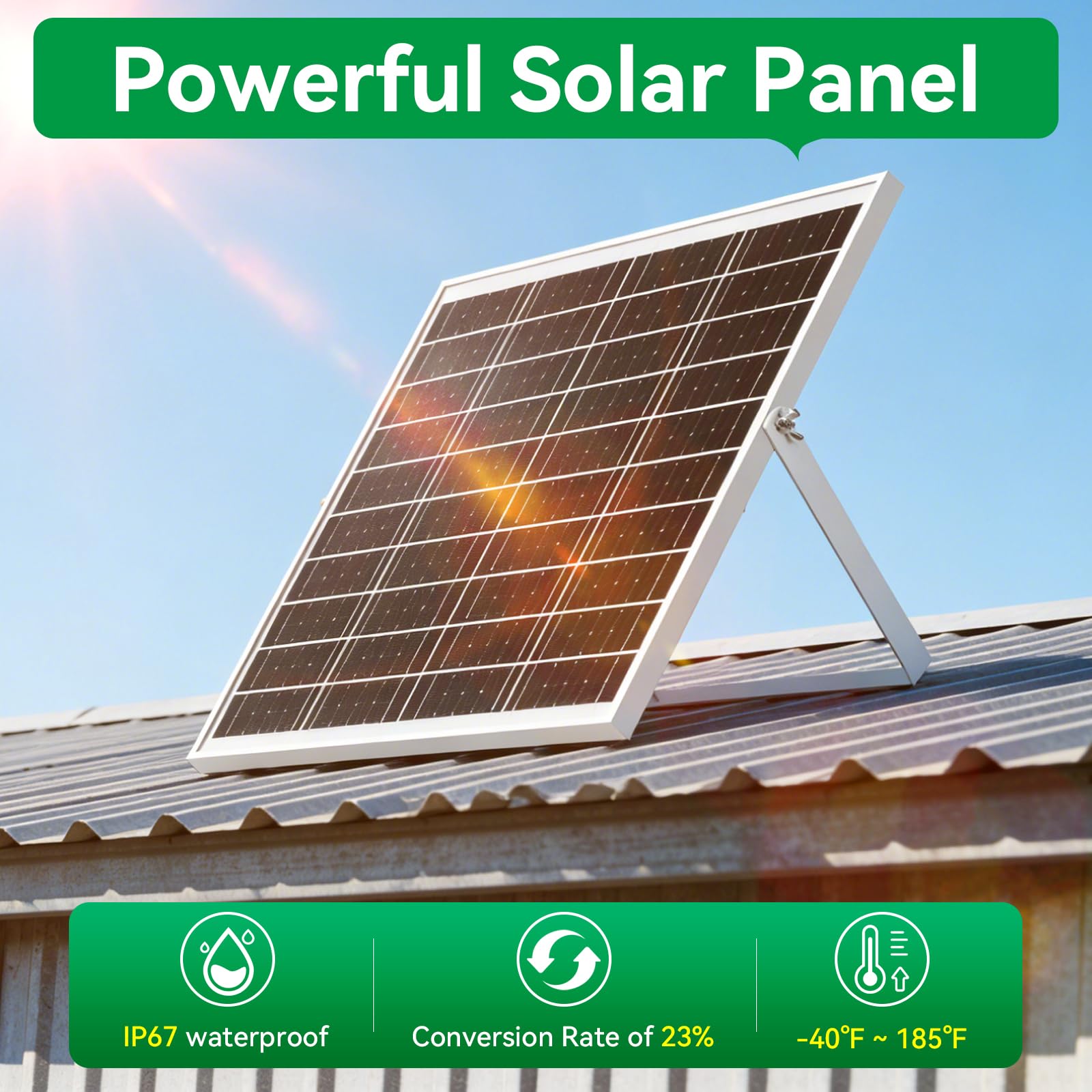 Solar Exhaust Fan 2-in-1 with DC Adapter,Large Solar Panel 3000 RPM High Speed Ventilation Fan,Waterproof with Auto Shutter for Continuous Airflow for Shed,Chicken Coop,Greenhouse,Dog House - 2