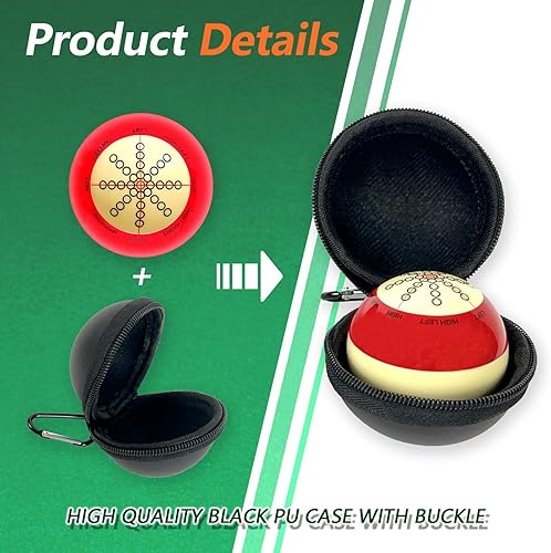 Miniatura 4 de 2 Pcs Billiards Cue Ball 2-14" Pool Cue Ball Practice Training Artifact with A Pair of Three Finger Billiard Gloves 2 Pool Box Bag Table Training