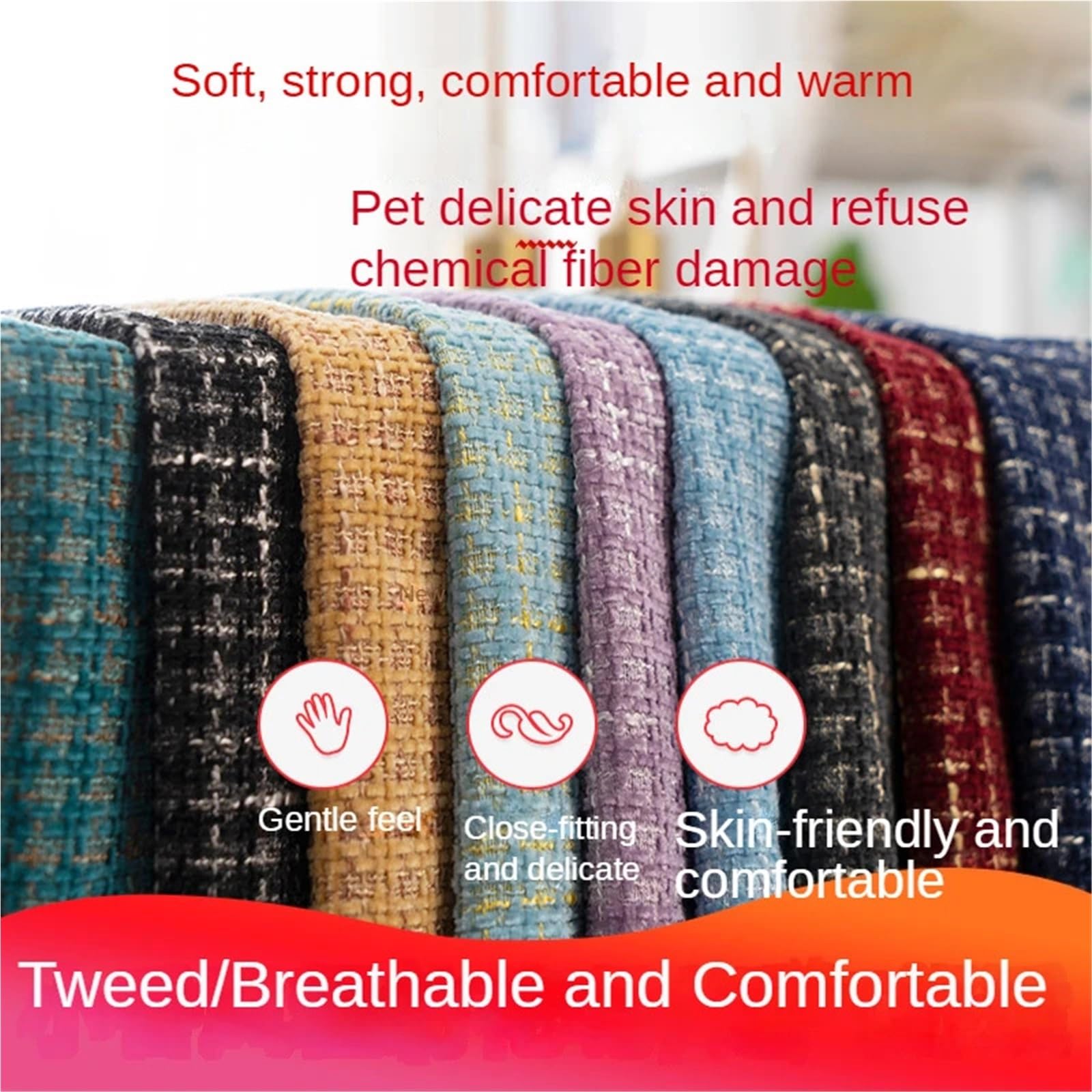 Tela de Tweed poliéster for Abrigos, Faldas, Chalecos, Costura