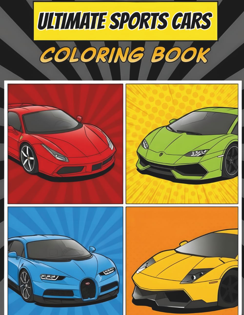 Ultimate Sports Cars Coloring Book: 50 High-Performance Supercars & Hypercars | Detailed Racing Car Illustrations for Adults, Teens, and Kids