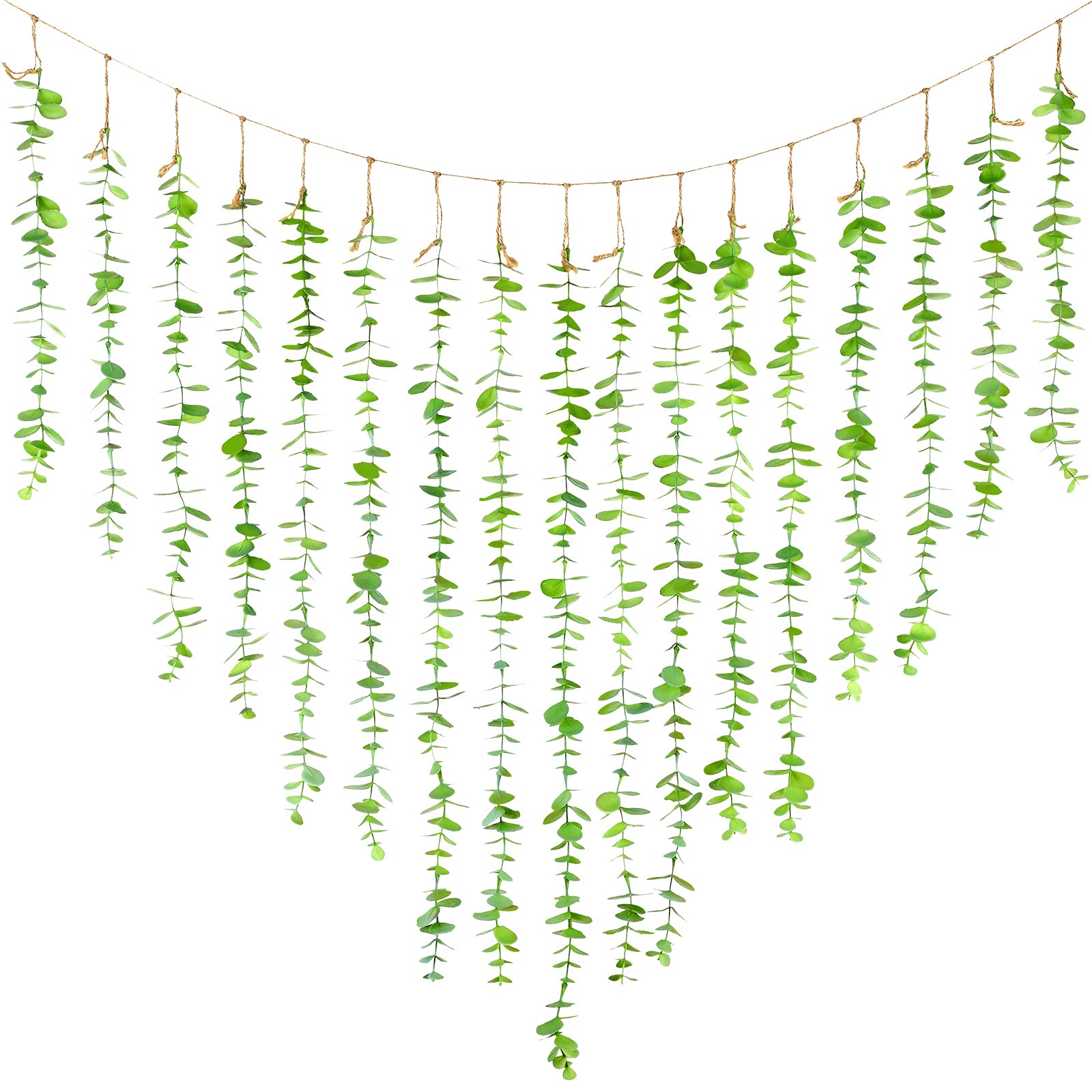Maitys Eucalyptus Hanging Wall Decor Artificial Boho Decor Fake Eucalyptus Vine Decoration for Bathroom Bedroom Farmhouse Nursery House