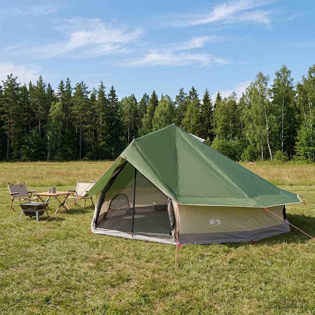 Namiot Tipi zielony, 800 x 800 x 430 cm, z poliestru i stali, namiot samorozkładający z dachem, składany, na kemping, kemping, festiwal, plażę i do podróży na świeżym powietrzu