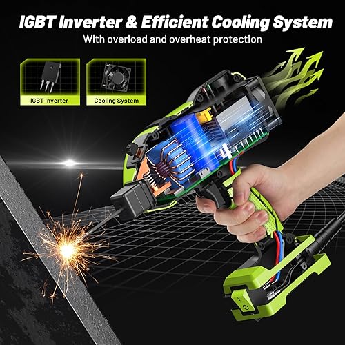 Miniatura 7 de Máquina de soldadura portátil, soldador de mano de 110 V con inversor IGBT 6 ajustes de corriente variable, pistola soldadora de arco portátil para