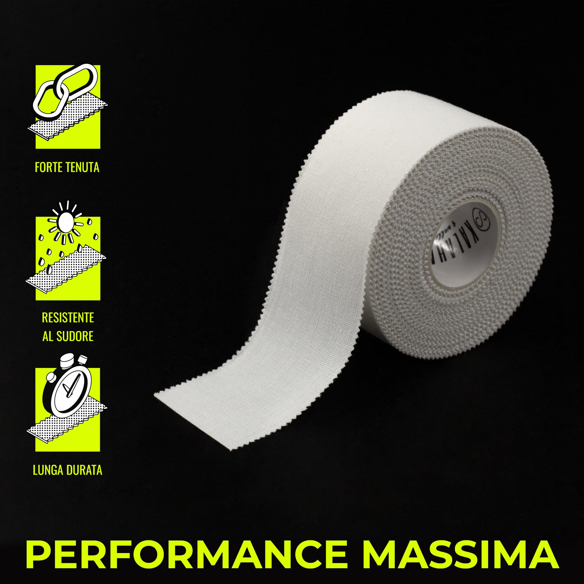 Nastro Sportivo Anelastico 3,8cm X 10m – 3 Rotoli In Cotone Ipoallergenico, Strappabile A Mano Per Pallavolo, Arrampicata, Basket - 2