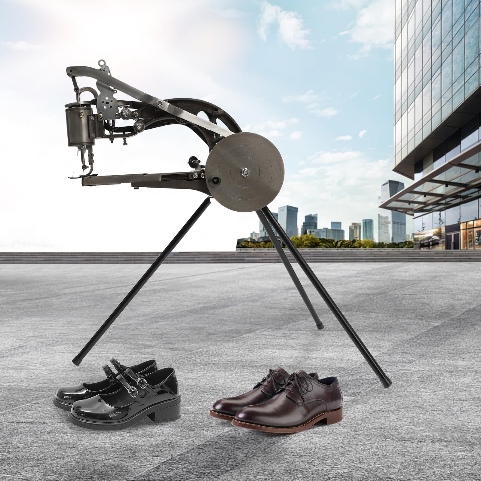 Máquina de reparación de zapatos semimanual, máquina de coser de línea de nylon de algodón, máquina de reparación de zapatos zapatero,Máquina de coser, adecuada para hilo de nylon, seda y