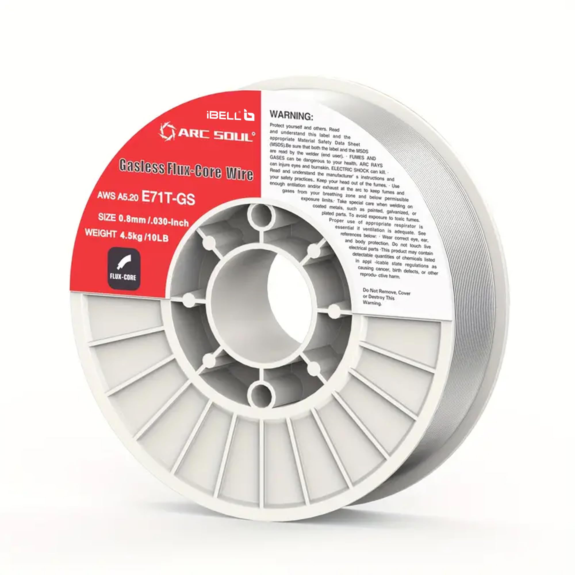 IBELL ARC SOUL4.9 KG.76.2cm-(0.8 Mm) Mild Steel Mag Flux Core Welding Wire, E71T-GS On 4.9 KG Spool, Professional Mild Steel MAG Gasless Wire With Low Splatter And For All Position Gasless Welding, Suitable for IBELL M250 Pro / M220-81 Welding Machin (B0D3KZMXNM) Amazon Price History, Amazon Price Tracker