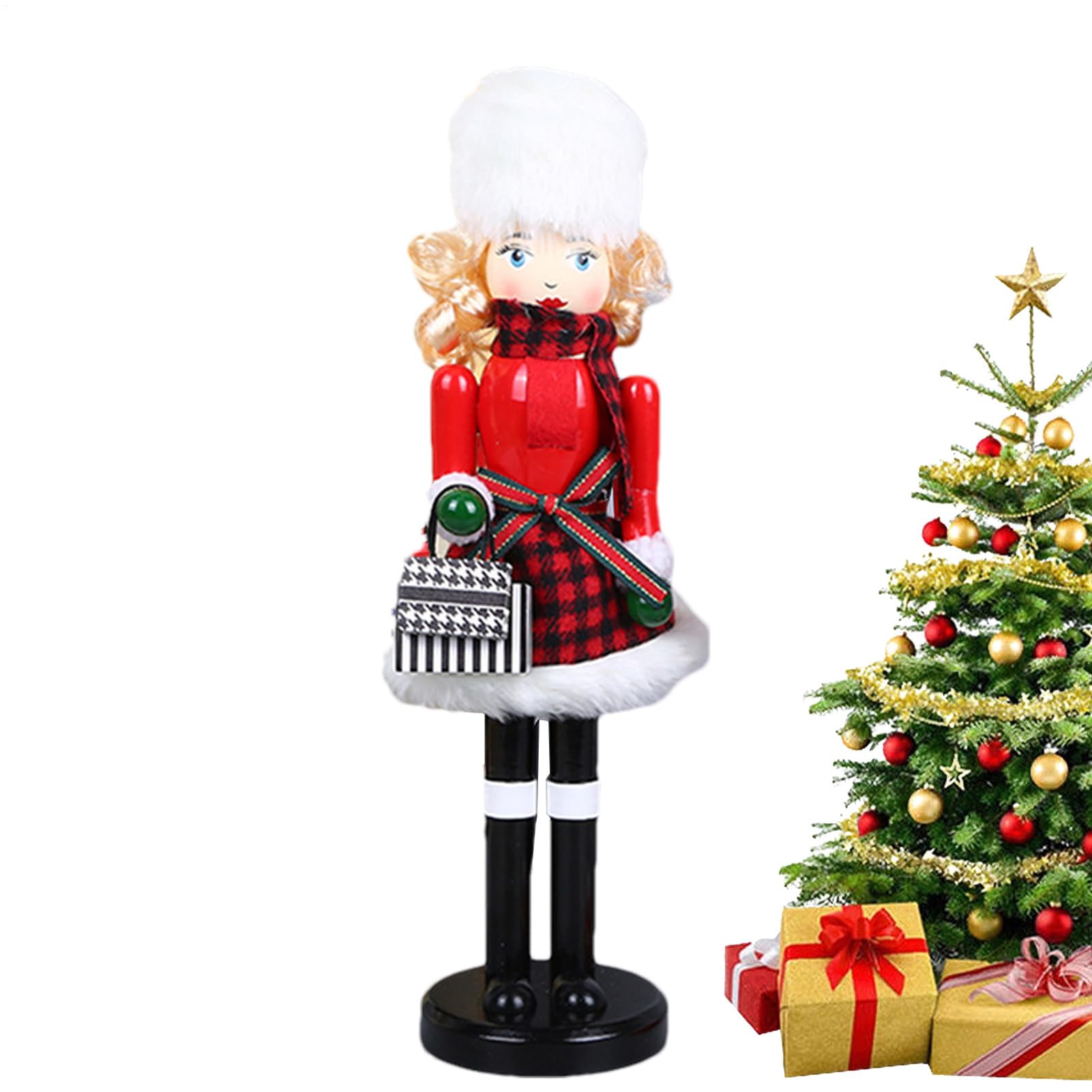 Figurine casse-noisette pour femme idéale sur la cheminée du salon en décoration de Noël