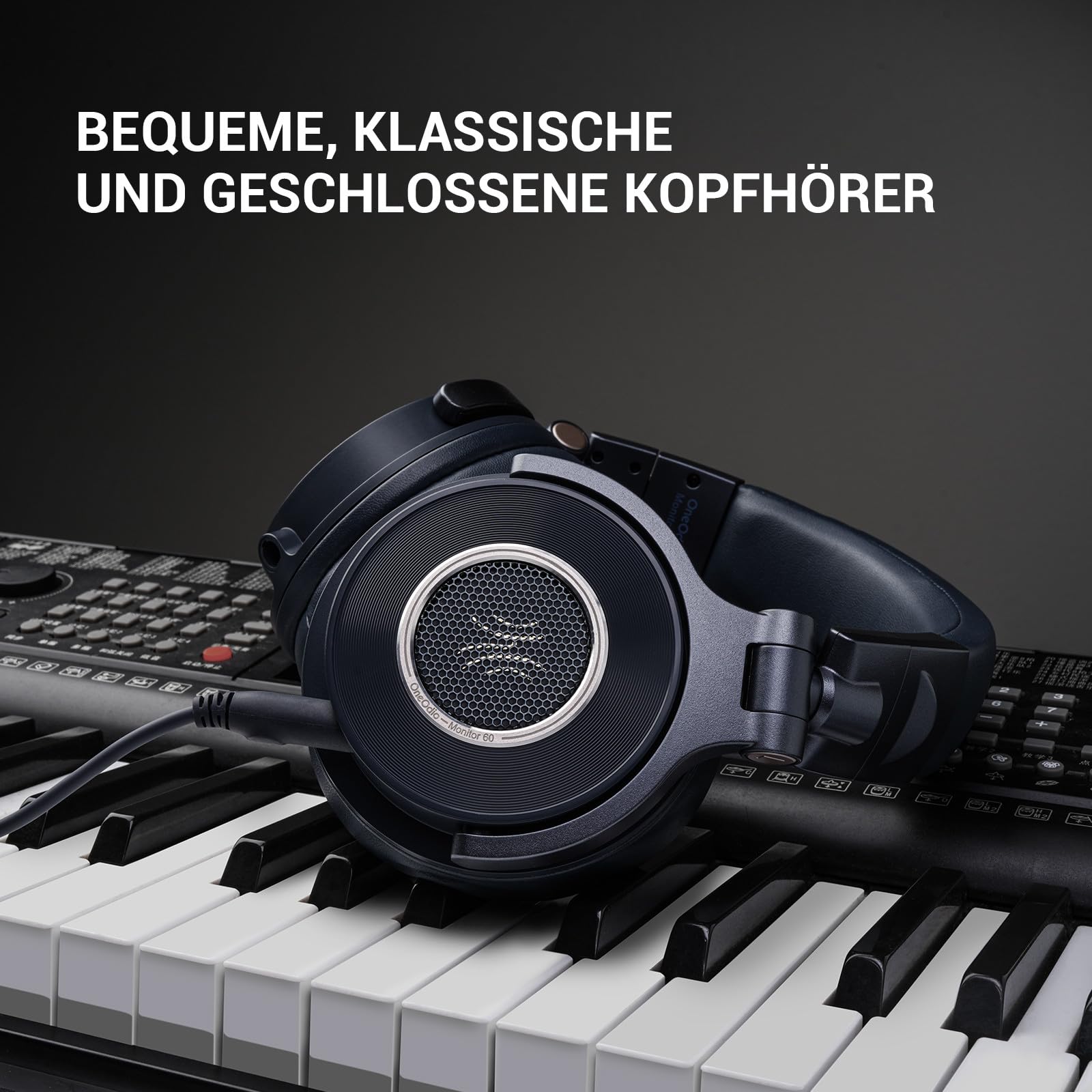 OneOdio Kopfhörer mit Kabel, Monitor 60 Professioneller geschlossener Studio Kopfhörer 38 Ohm, Kopfhörer Over Ear mit 50mm Treiber Hi-Res Audio, Abnehmbares Kabel(3.5mm/6.35mm), für Podcast, Handy, PC