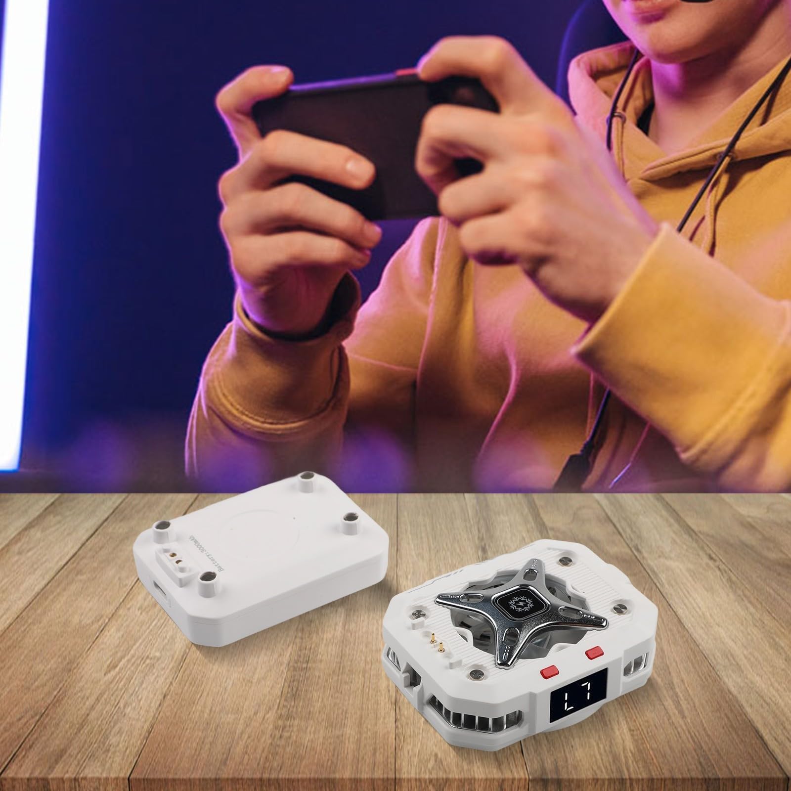 SPORTARC TH10 - Dispositivo di raffreddamento per telefono, con batteria ricaricabile, display di potenza di raffreddamento rapido, semiconduttore magnetico wireless, congelamento del ghiaccio, 15 W