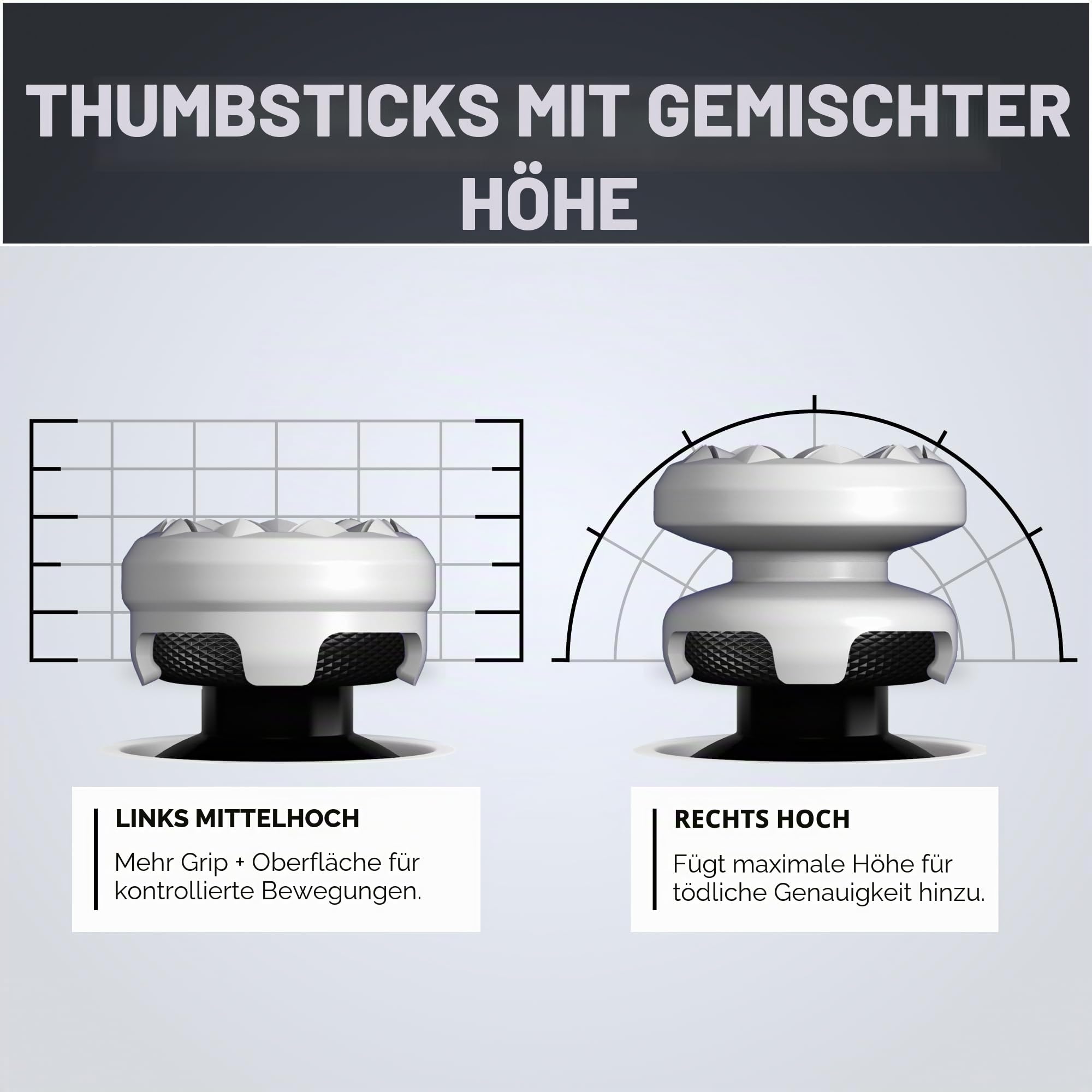 KontrolFreek FPS Freek Galaxy Weiß für Xbox One und Xbox Series X Controller | Performance Thumbsticks | 1 x Hoch, 1 x Mittel | Weiß