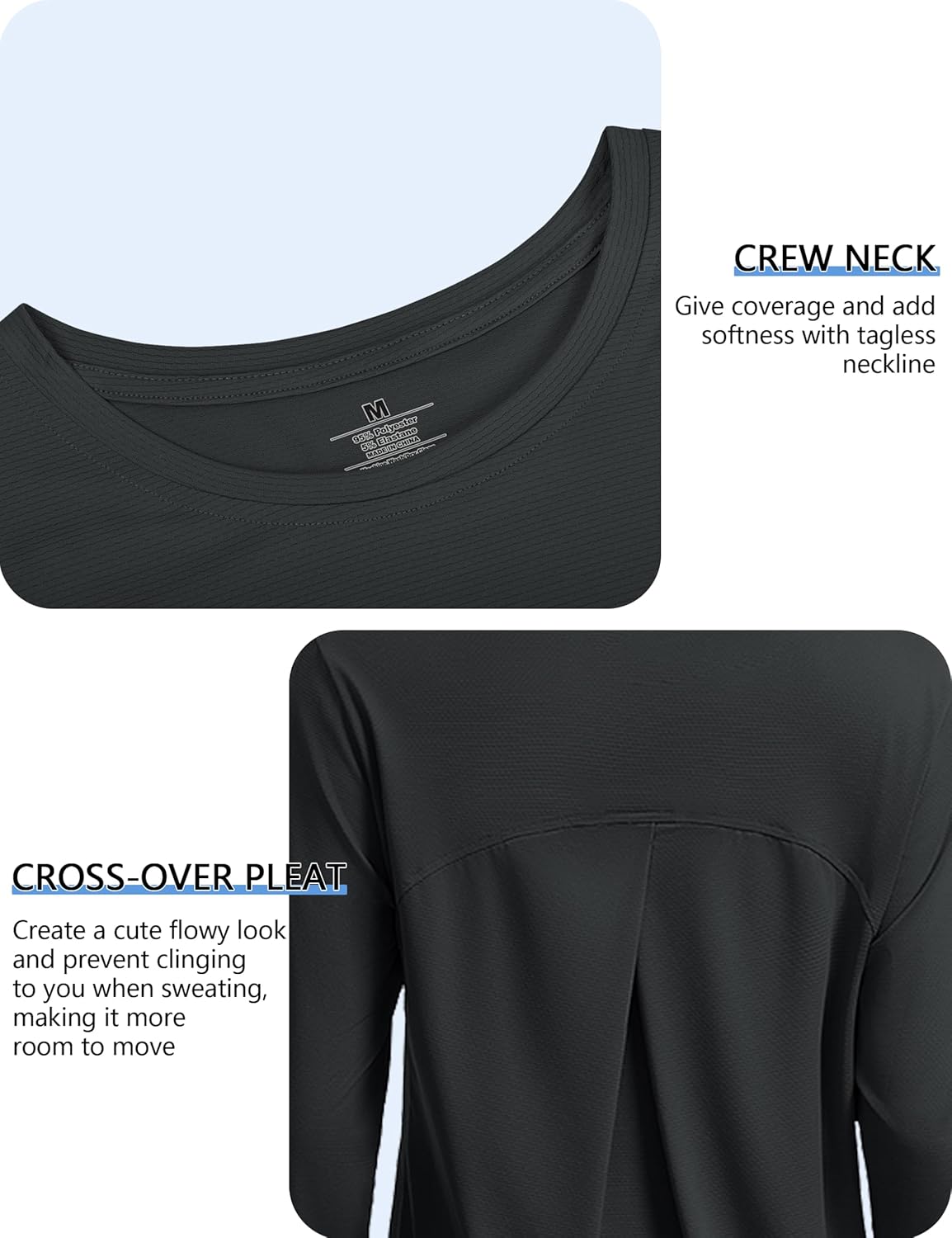 Women's Long Sleeve Workout Shirts Quick Dry Sun Protection Running Yoga Tops - Image 4