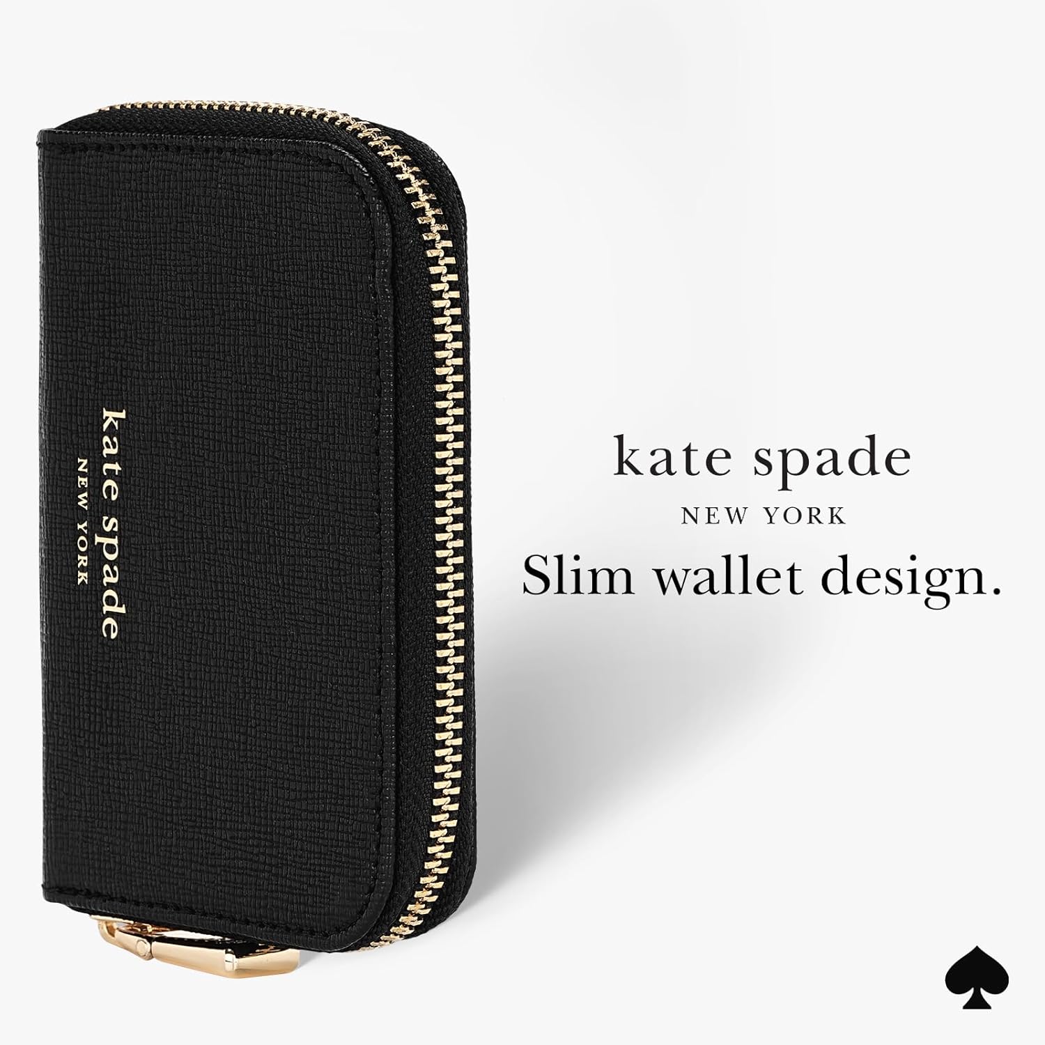 kate spade new york Devin Zip Magnetic Wallet/Card Holder - Compatible with MagSafe Phones and Cases - Black - Image 2