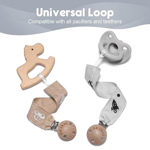 Miniatura 4 de TYRY.HU Clip para chupete para bebés niñas y niños, paquete de 2