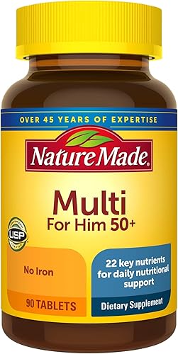 Nature Made Multivitamínico para hombre, más de 50 tabletas, 90 unidades para apoyo nutricional diario