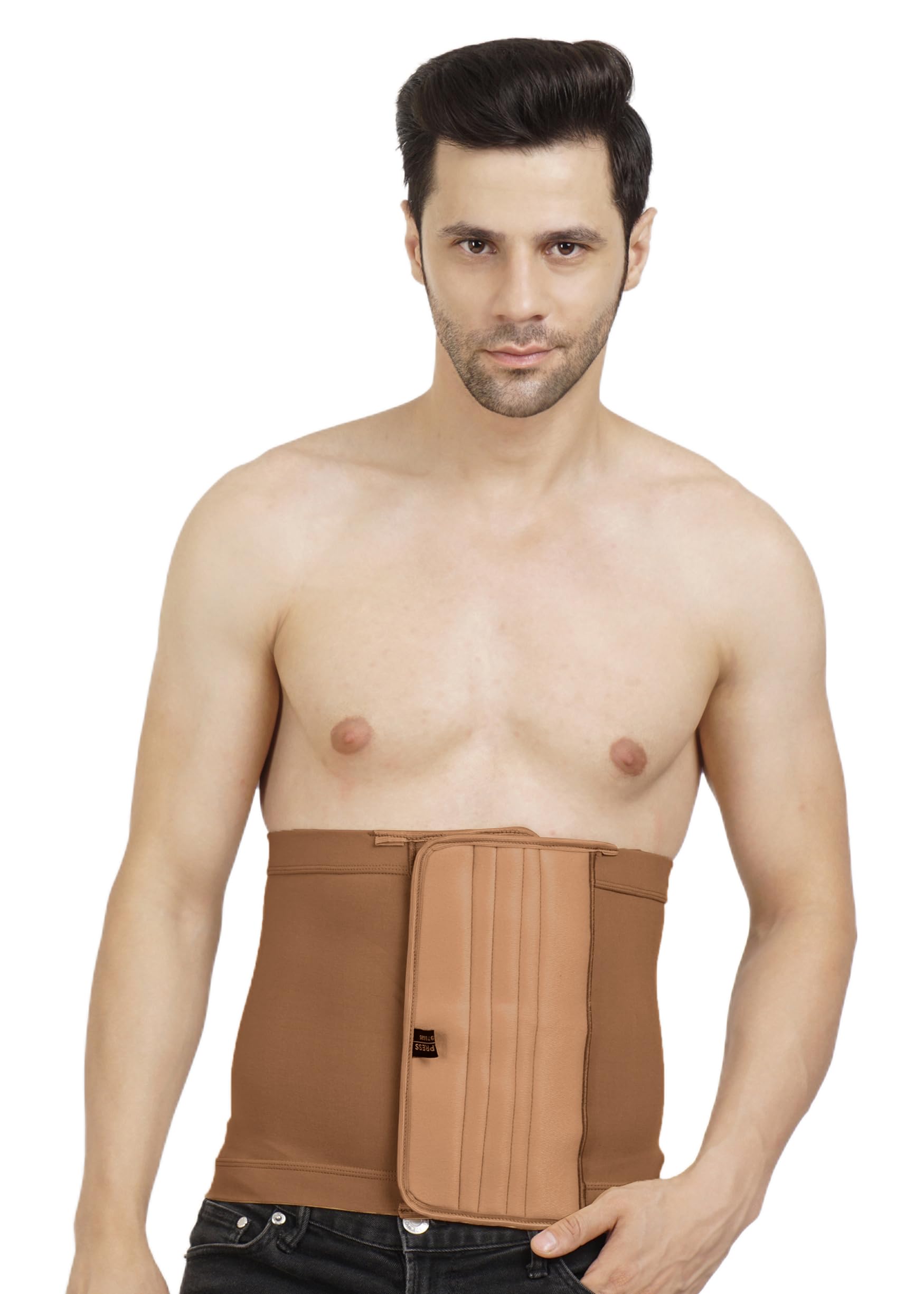 Abdominal Shapewear | HIGH COMPRESSION | VELCRO Closure | Support for Post-Cesarean, Postpartum, and Abdominal Liposuction | Umbilical and Abdominal Hernia (Brown, S)-image-28