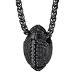 Sports Necklace for Men Women, Stainless Steel Gold Plated 3D Football/Soccer/Basketball/Volleyball Pendant Jewelry with Delicate Gift Packaging