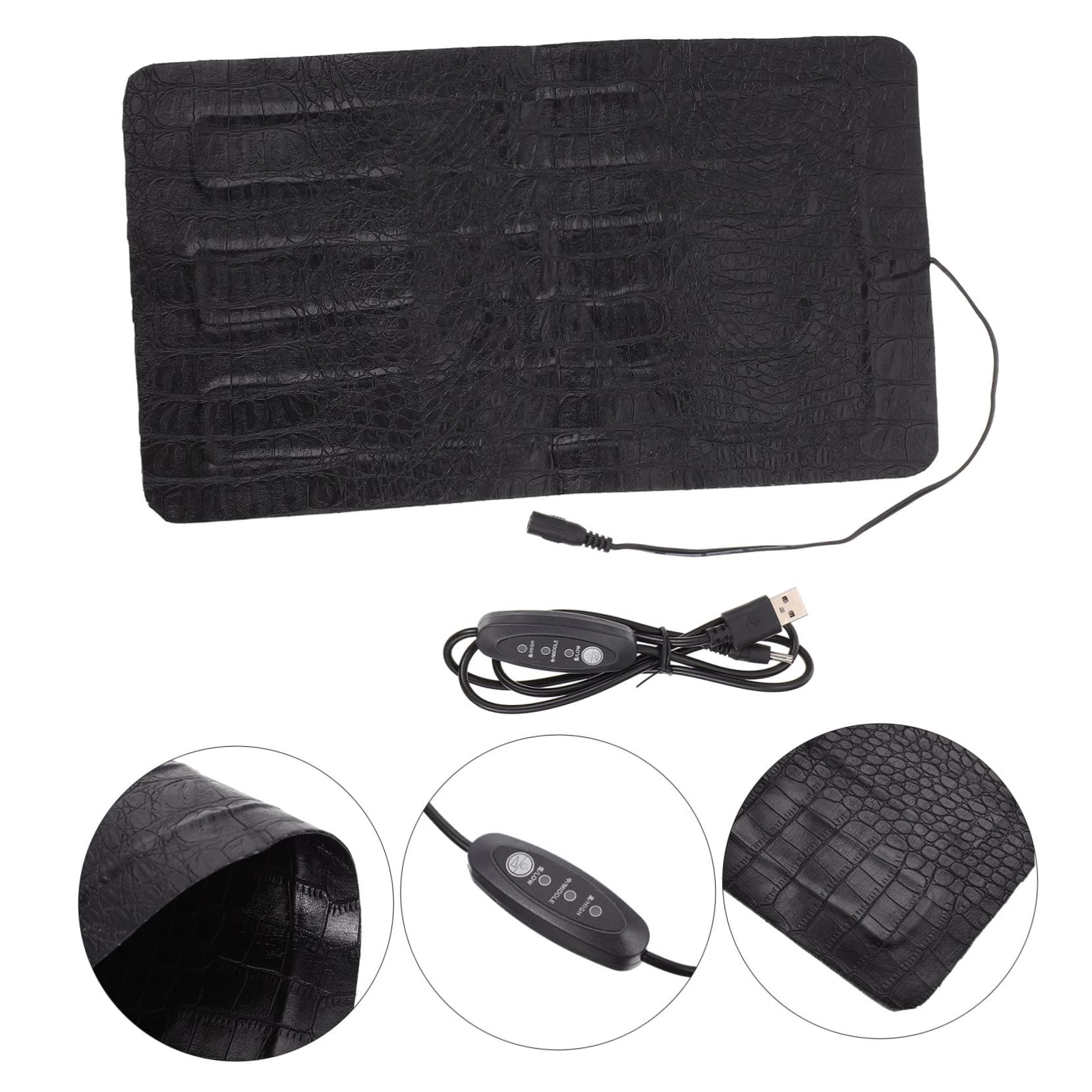 Hemobllo Almohadilla Térmica para Reptiles Ajustable USB, Estera Eléctrica Antiarañazos De, 33x18 Cm, para Reptiles Pequeños y Tortugas Interiores y Exteriores