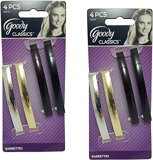 Goody Womens Classic Metal Domed Barrettes (3-1/4 inches) ([2 Pack of 4)